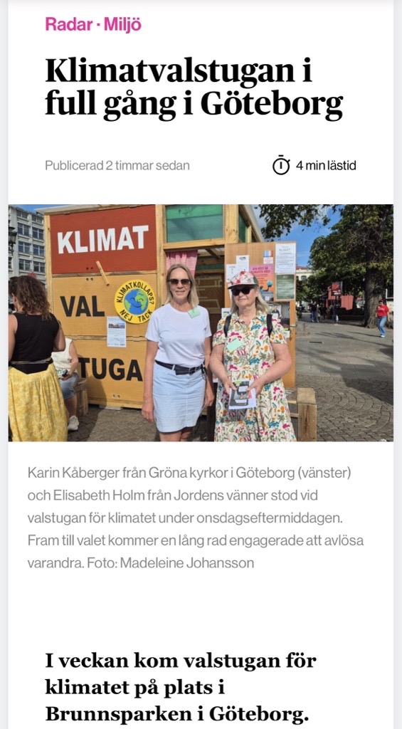 Valstuga för klimatet i Göteborg